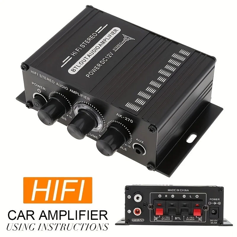 Home Cinema Idea - AK-270 400W Mini Eindversterker 12V/24V 2.0