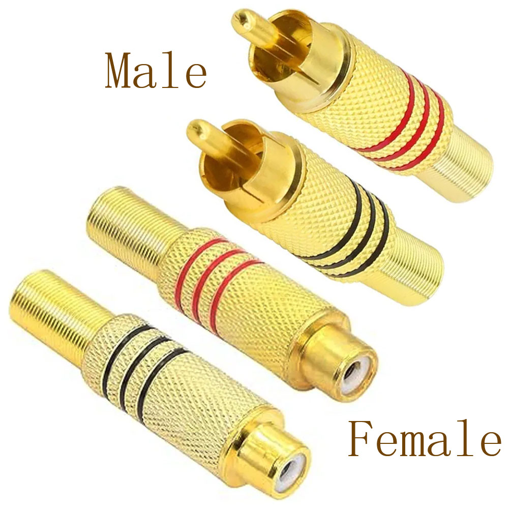 Home Cinema Idea - 4 STKS RCA-stekker Vergulde soldeertype Mannelijke