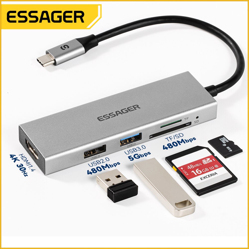 Essager 5 In 1 Usb C Hub HDMI- - Home Cinema Usb recensie en prijs