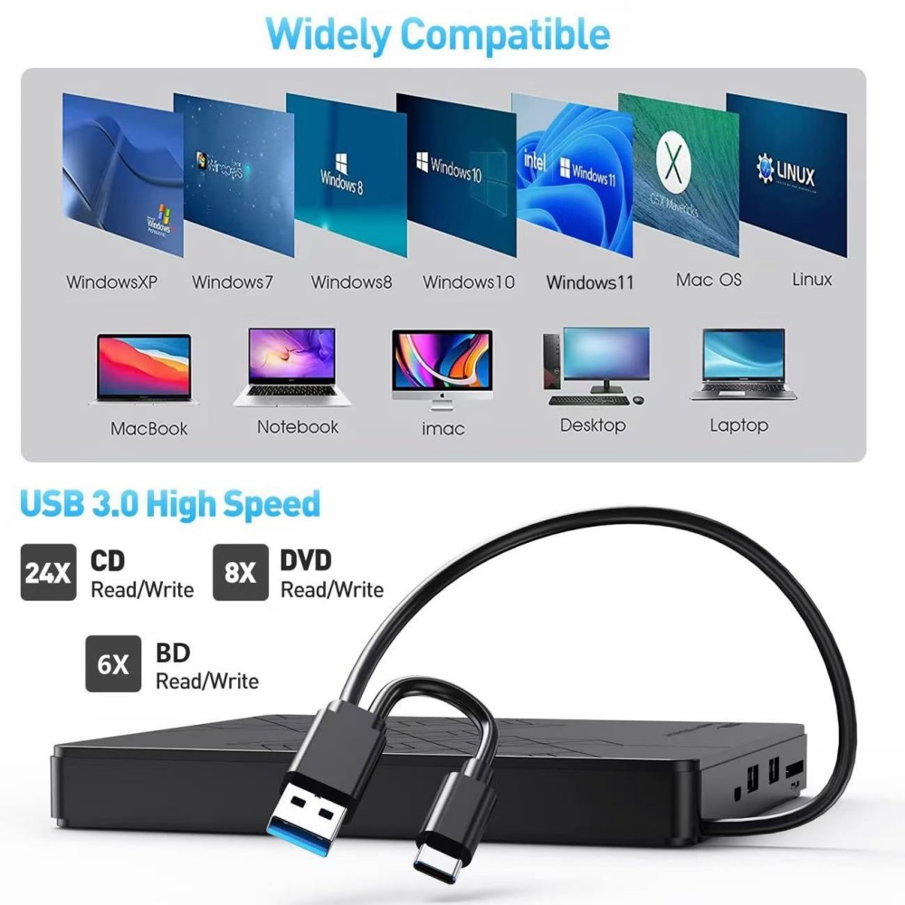 5-in-1 externe Blu-ray-drive,  - Blu Ray Disc Player recensie en prijs