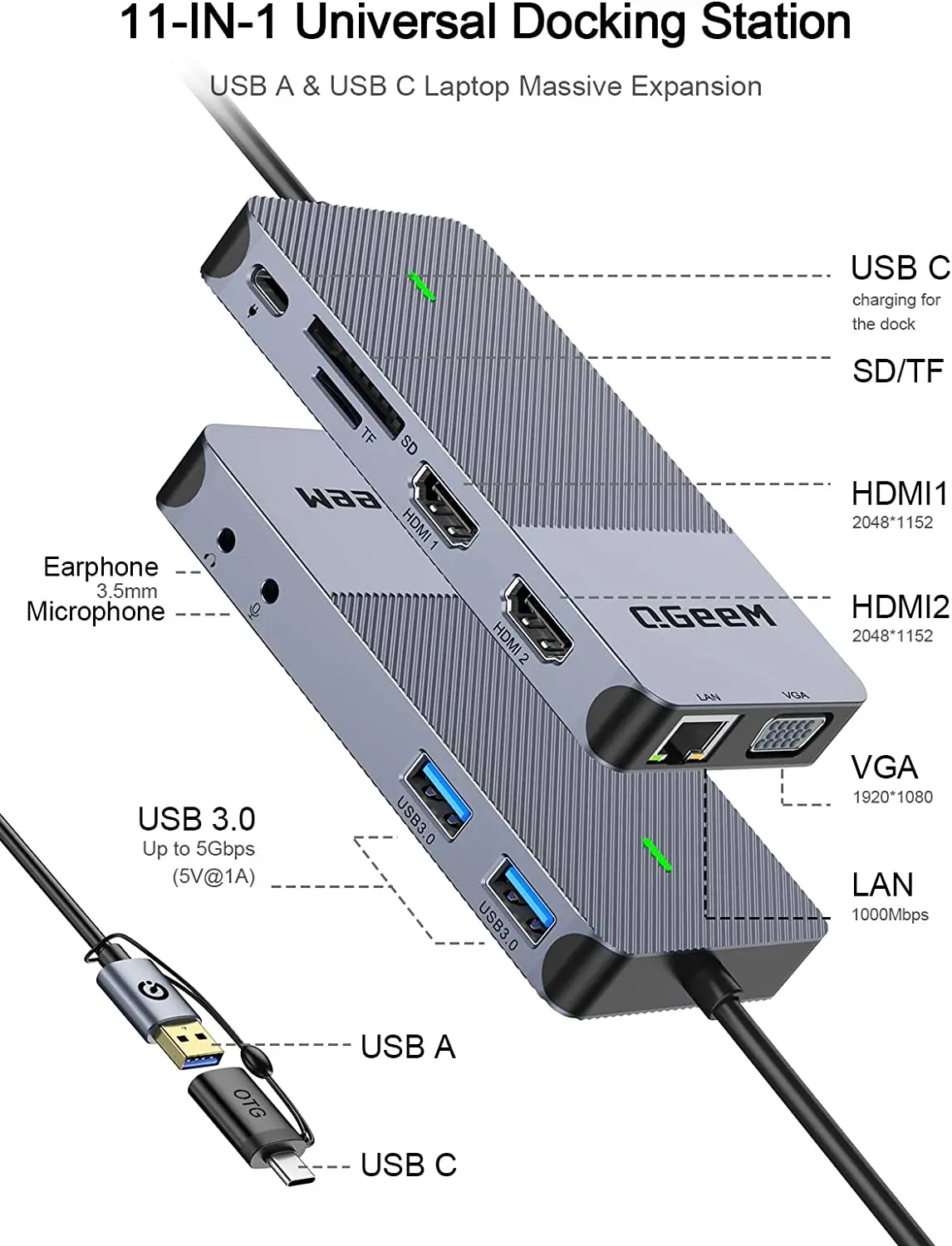 QGeeM USB 3.0 dockingstation,  - Home Cinema Usb recensie en prijs