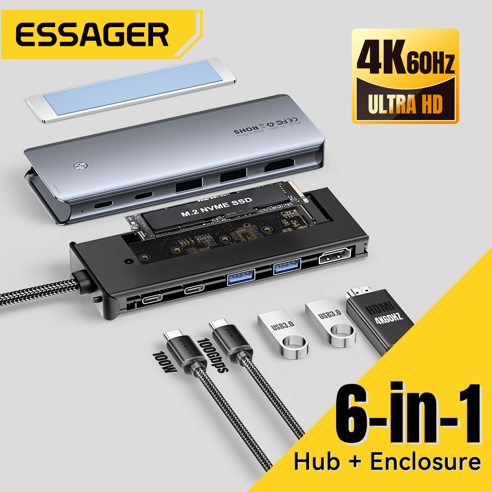 Essager USB C Hub Met M.2 SSD  - Home Cinema Usb recensie en prijs