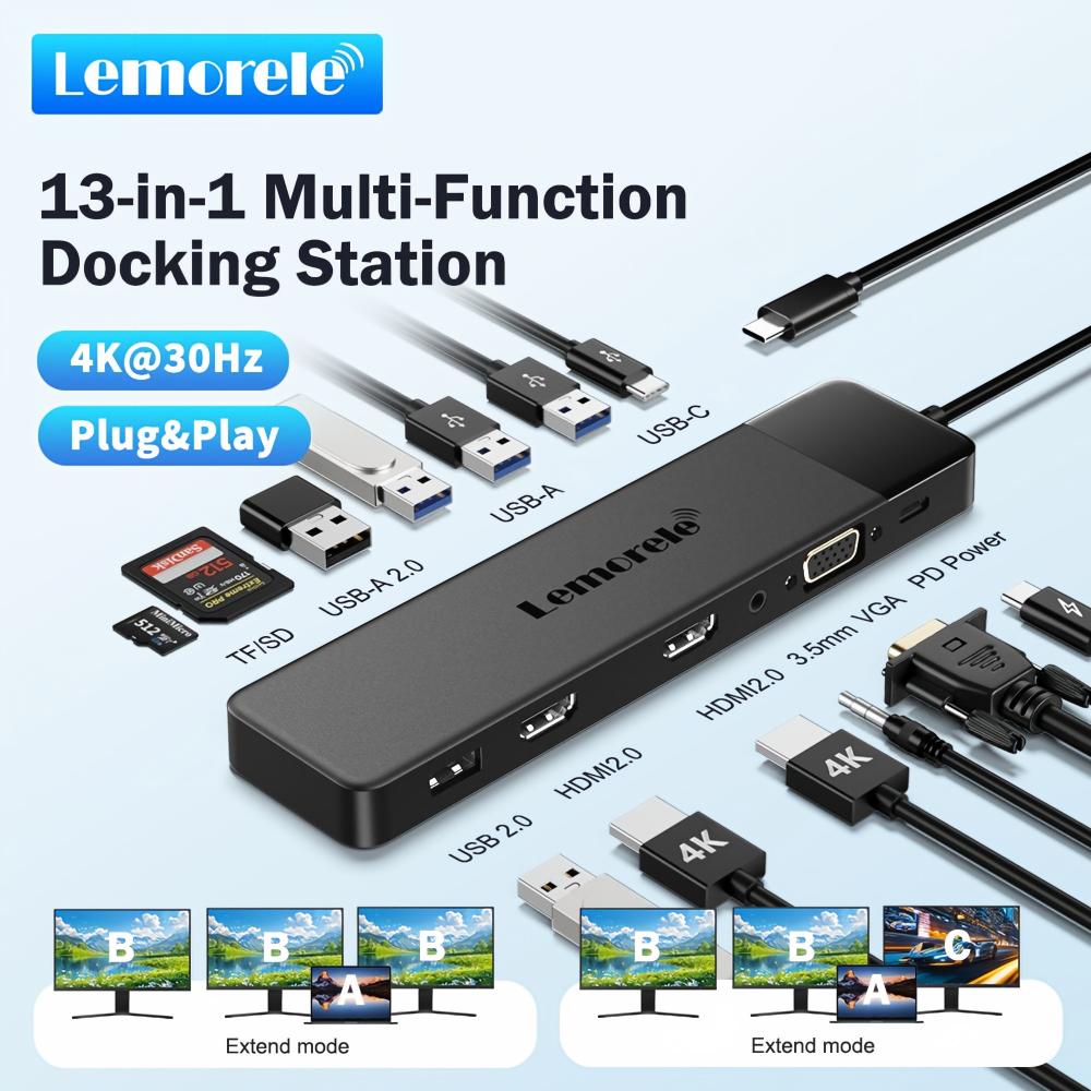 Lemorele 13-in-1 USB C HUB 4K3 - Home Cinema Usb recensie en prijs